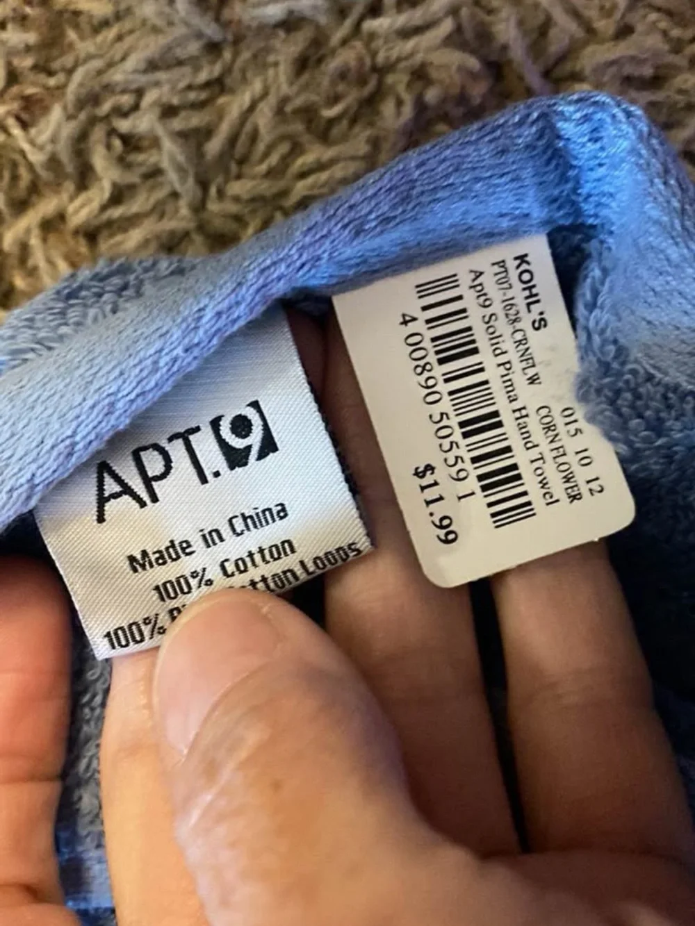 Apt. 9 Light Blue (cornflower) Hand Towels - Set of 2